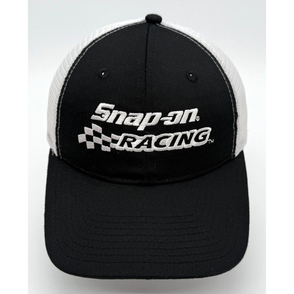 Snap-On Racing Trucker Cap Men's One‎ Size Black White Snapback *Read